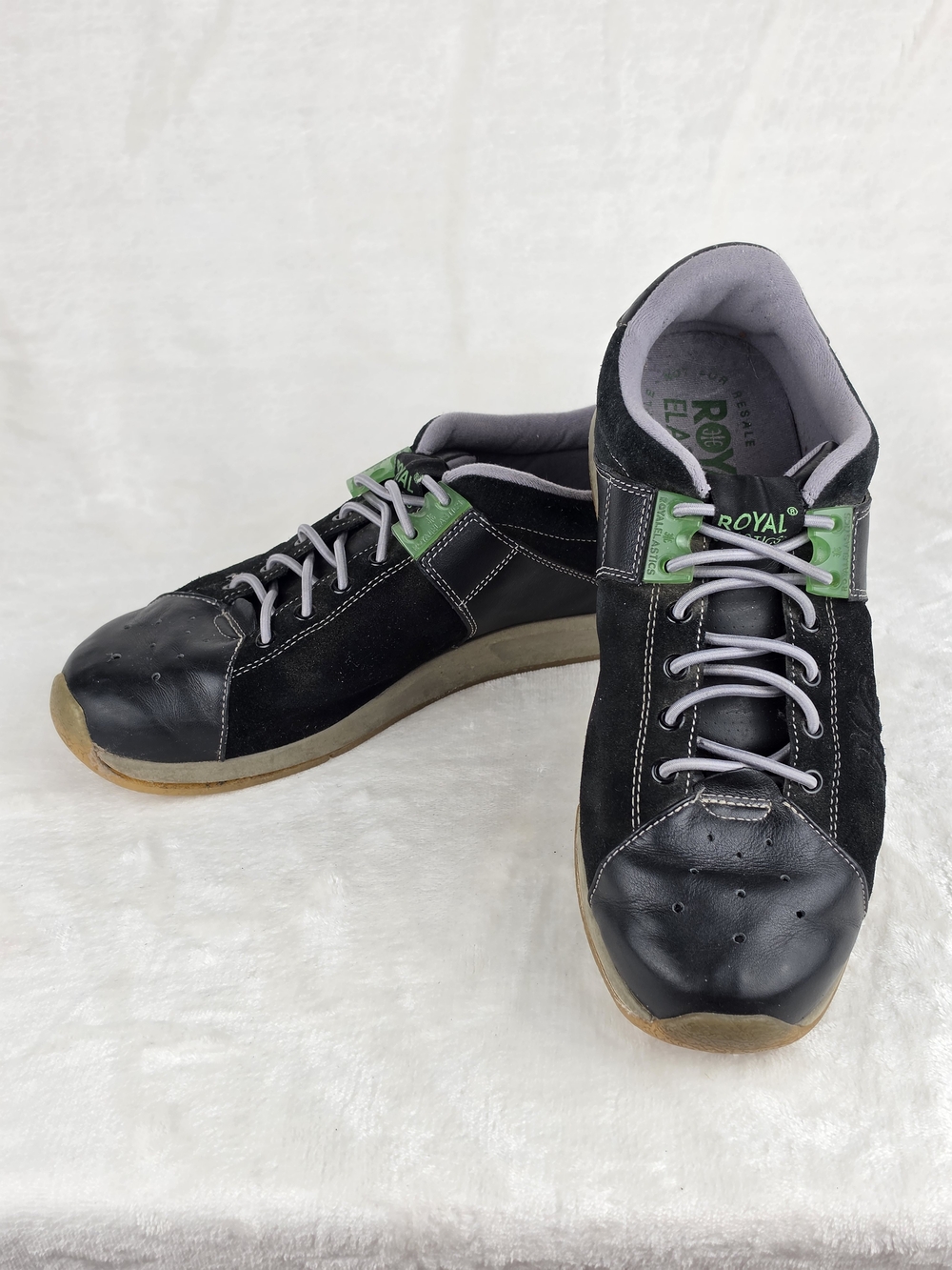Royal Elastics Sample Sneakers Mens 9 Black Green Suede Rare Sample Shoe‎